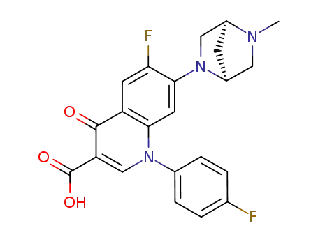 6-Fluoro-1-(4-fluoro-phenyl)-7-((1S,4S)-5-methyl-2,5-diaza-bicyclo[2.2.1]hept-2-yl)-4-oxo-1,4-dihydro-quinoline-3-carboxylic acid