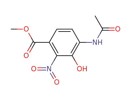 Molecular Structure of 82819-56-5 (methyl 2-nitro-3-hydroxy-4-acetylaminobenzoate)