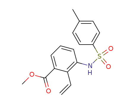 Molecular Structure of 110073-71-7 (Benzoic acid, 2-ethenyl-3-[[(4-methylphenyl)sulfonyl]amino]-, methyl
ester)