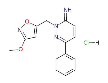 Molecular Structure of 143268-25-1 (3(2H)-Pyridazinimine, 2-[(3-methoxy-5-isoxazolyl)methyl]-6-phenyl-,
monohydrochloride)
