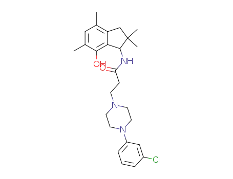 Molecular Structure of 103247-06-9 (3-[4-(3-Chloro-phenyl)-piperazin-1-yl]-N-(7-hydroxy-2,2,4,6-tetramethyl-indan-1-yl)-propionamide)