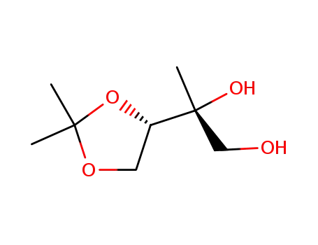 Molecular Structure of 129141-48-6 (2-(2,2-DiMethyl-1,3-dioxolan
-4-yl)propane-1,2-diol)