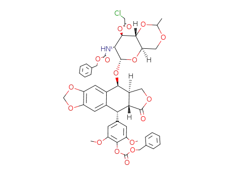 4'-O-benzyloxycarbonyl-4-O-(2-benzyloxycarbonylamino-3-O-chloroacetyl-2-deoxy-4,6-O-ethylidene-α-D-glucopyranosyl)-4'-O-demethyl-4-epipodophyllotoxin