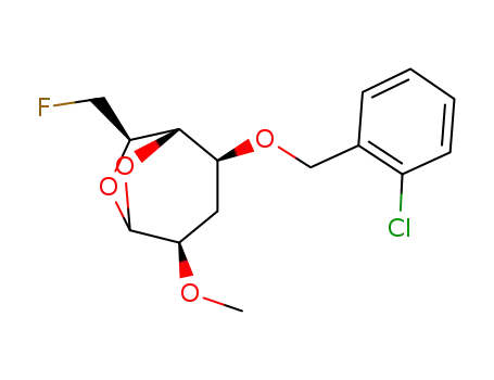 .alpha.-D-gulo-Heptopyranose, 1,6-anhydro-4-O-(2-chlorophenyl)methyl-3,7-dideoxy-7-fluoro-2-O-methyl-