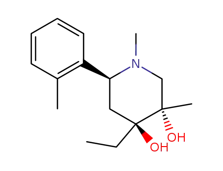 Molecular Structure of 128887-79-6 (4-ethyl-1,3-dimethyl-6-(2-methylphenyl)piperidine-3,4-diol)