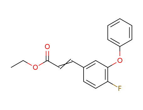 Molecular Structure of 113079-73-5 (2-Propenoic acid, 3-(4-fluoro-3-phenoxyphenyl)-, ethyl ester)