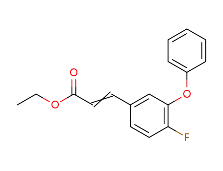 Molecular Structure of 113079-73-5 (2-Propenoic acid, 3-(4-fluoro-3-phenoxyphenyl)-, ethyl ester)
