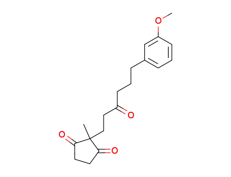 Molecular Structure of 4209-95-4 (1,3-Cyclopentanedione, 2-[6-(3-methoxyphenyl)-3-oxohexyl]-2-methyl-)
