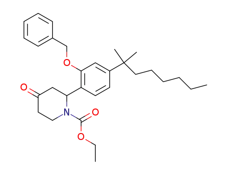 1-Piperidinecarboxylic acid,
2-[4-(1,1-dimethylheptyl)-2-(phenylmethoxy)phenyl]-4-oxo-, ethyl ester