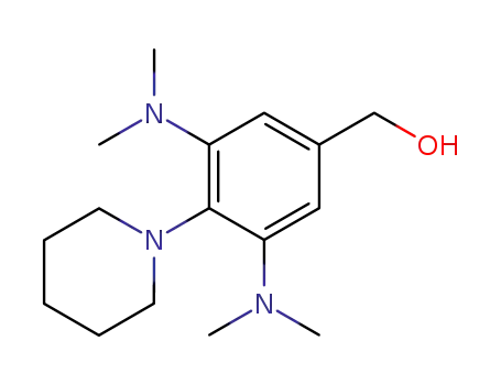 Molecular Structure of 61545-03-7 (Benzenemethanol, 3,5-bis(dimethylamino)-4-(1-piperidinyl)-)