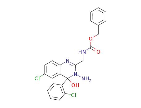 3-amino-2-<<(benzyloxycarbonyl)amino>methyl>-6-chloro-4-(2-chlorophenyl)-3,4-dihydro-4-hydroxyquinazoline