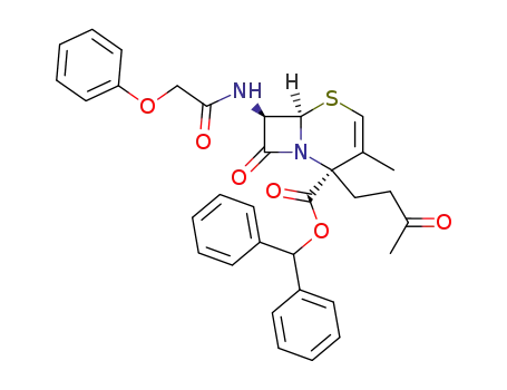 diphenylmethyl (6R,7R)-3-methyl-4-(3'-oxobutyl)-7β-phenoxyacetamidoceph-2-em-4-carboxylate