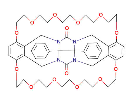 1,6:3,4-bis<<3,3':6,6'-bis(1,4,7,10,13,16-hexaoxahexadecamethylene)>-1,2-xylylene>tetrahydro-3a,6a-diphenylimidazo<4,5-d>imidazole-2,5(1H,3H)-dione