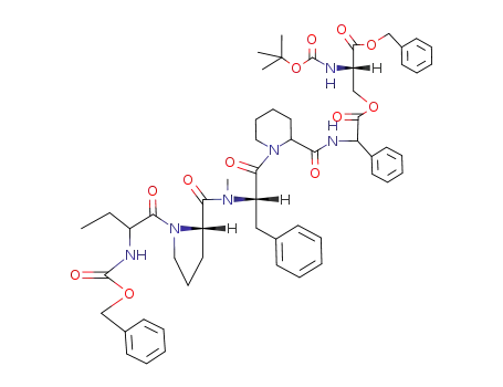 Boc-Ser<Z-D-Abu-Pro-(Me)Phe-Pip-Phg-O>-OBzl