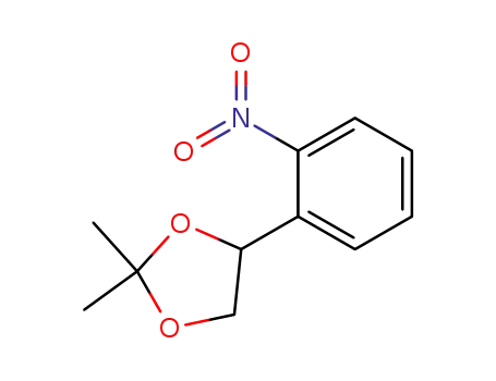 Molecular Structure of 62635-29-4 (1,3-Dioxolane, 2,2-dimethyl-4-(2-nitrophenyl)-)