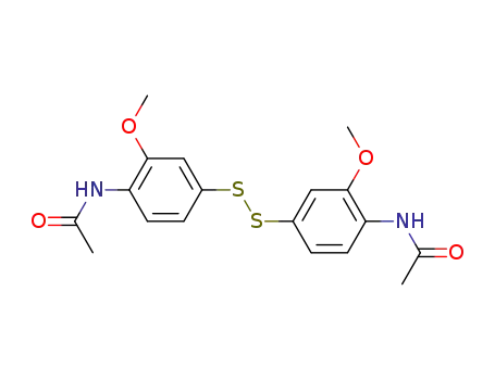 Molecular Structure of 88070-25-1 (Acetamide, N,N'-[dithiobis(2-methoxy-4,1-phenylene)]bis-)