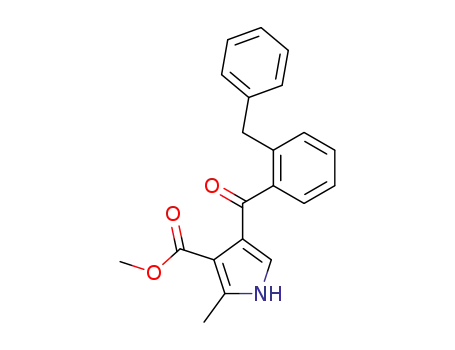 Molecular Structure of 120934-79-4 (methyl 2-methyl-4-(2-(phenylmethyl)-benzoyl)-1H-pyrrole-3-carboxylate)