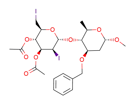 Methyl 4-O-(3,4-Di-O-acetyl-2,6-dideoxy-2,6-diiodo-α-D-mannopyranosyl)-3-O-benzyl-2,6-dideoxy-α-D-arabino-hexopyranoside