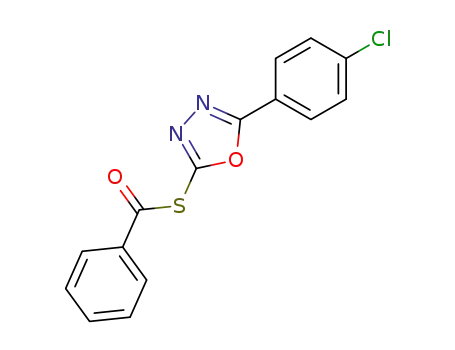 Molecular Structure of 98416-64-9 (Benzenecarbothioic acid, S-[5-(4-chlorophenyl)-1,3,4-oxadiazol-2-yl]
ester)