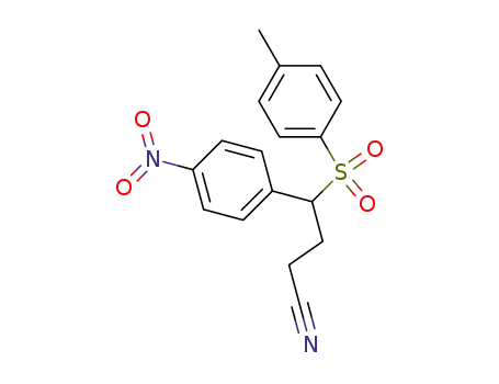 Molecular Structure of 77853-44-2 (4-(4-Nitro-phenyl)-4-(toluene-4-sulfonyl)-butyronitrile)