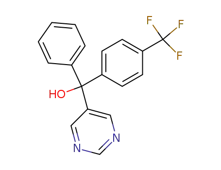 Molecular Structure of 26766-33-6 (5-Pyrimidinemethanol, a-phenyl-a-[4-(trifluoromethyl)phenyl]-)
