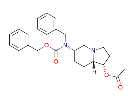 (1S,6S,8aS)-octahydro-1-acetoxy-6-<N-benzyl-N-(benzyloxycarbonyl)amino>indolizine