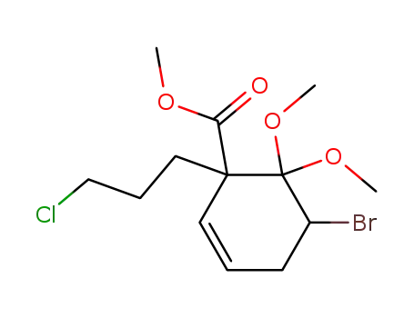 6-bromo-2-carbomethoxy-2-(3-chloropropyl)-3-cyclohexen-1-one, dimethyl ketal