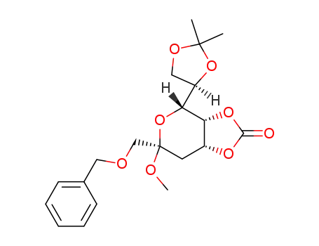 methyl 3-deoxy-7,8-O-(1-methylethylidene)-1-O-(phenylmethyl)-2-octalopyranoside cyclic carbonate