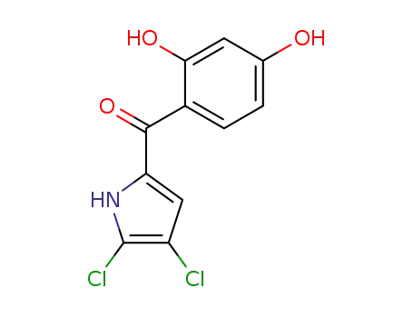 Molecular Structure of 50372-59-3 (Methanone, (4,5-dichloro-1H-pyrrol-2-yl)(2,4-dihydroxyphenyl)-)