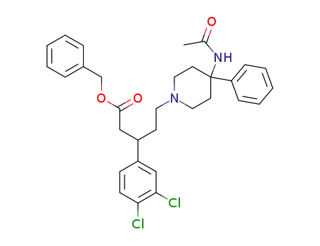 benzyl 5-(4-acetamido-4-phenylpiperidino)-3-(3,4-dichlorophenyl)pentanoate