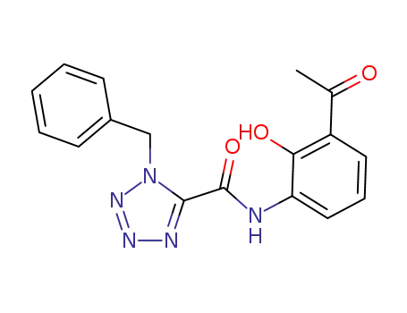 1-benzyl-1<i>H</i>-tetrazole-5-carboxylic acid 3-acetyl-2-hydroxy-anilide