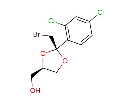Molecular Structure of 512791-61-6 (1,3-Dioxolane-4-methanol, 2-(bromomethyl)-2-(2,4-dichlorophenyl)-,
(2S,4R)-)