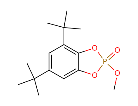 Molecular Structure of 146399-33-9 (1,3,2-Benzodioxaphosphole, 4,6-bis(1,1-dimethylethyl)-2-methoxy-,
2-oxide)