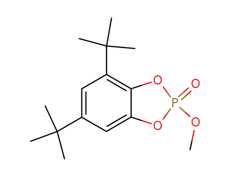 Molecular Structure of 146399-33-9 (1,3,2-Benzodioxaphosphole, 4,6-bis(1,1-dimethylethyl)-2-methoxy-,
2-oxide)