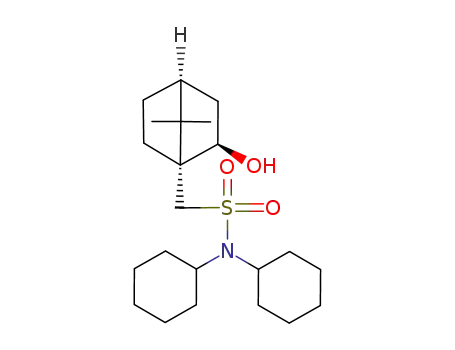 Molecular Structure of 501445-38-1 (N,N-Dicyclohexyl-C-((1R,2R,4S)-2-hydroxy-7,7-dimethyl-bicyclo[2.2.1]hept-1-yl)-methanesulfonamide)