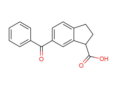 Molecular Structure of 54763-09-6 (1H-Indene-1-carboxylic acid, 6-benzoyl-2,3-dihydro-)