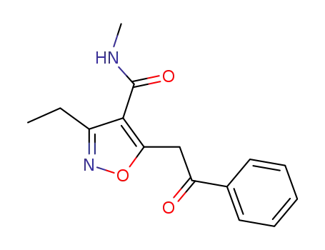 Molecular Structure of 62613-75-6 (4-Isoxazolecarboxamide, 3-ethyl-N-methyl-5-(2-oxo-2-phenylethyl)-)