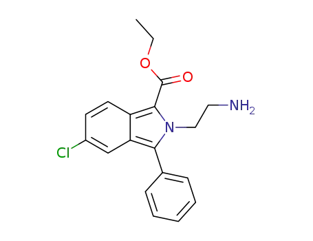 Molecular Structure of 61294-75-5 (2H-Isoindole-1-carboxylic acid, 2-(2-aminoethyl)-5-chloro-3-phenyl-,
ethyl ester)