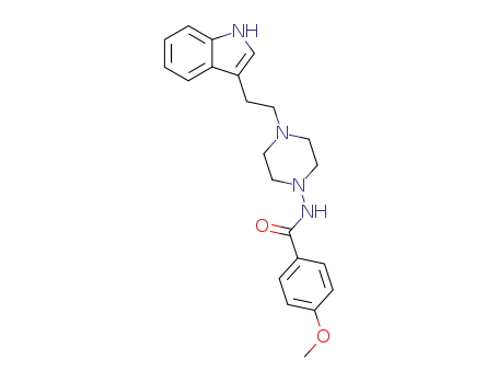 Molecular Structure of 58433-82-2 (Benzamide, N-[4-[2-(1H-indol-3-yl)ethyl]-1-piperazinyl]-4-methoxy-)