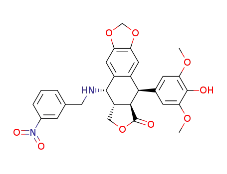 5,5a,8a,9-Tetrahydro-5-(4-hydroxy-3,5-dimethoxyphenyl)-9-(((3-nitrophenyl)methyl)amino)-furo(3,4:6,7)naphtho(2,3-d)-1,3-dioxol-6(8H)-one, (5R-(5alpha,5abeta,8aalpha,9beta))-