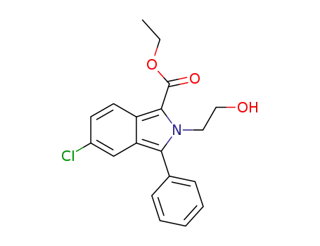 Molecular Structure of 61295-13-4 (2H-Isoindole-1-carboxylic acid, 5-chloro-2-(2-hydroxyethyl)-3-phenyl-,
ethyl ester)