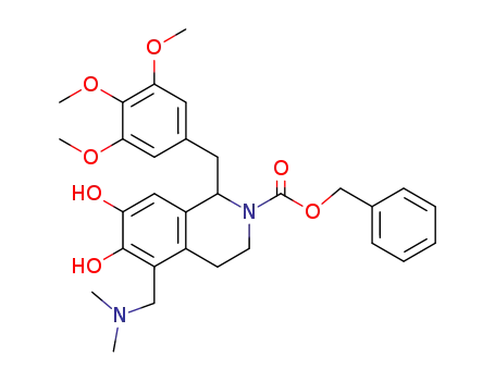 (+/-)-N-benzyloxycarbonyl-6,7-dihydroxy-5-dimethylaminomethyl-1-(3,4,5-trimethoxybenzyl)-1,2,3,4-tetrahydroisoquinoline