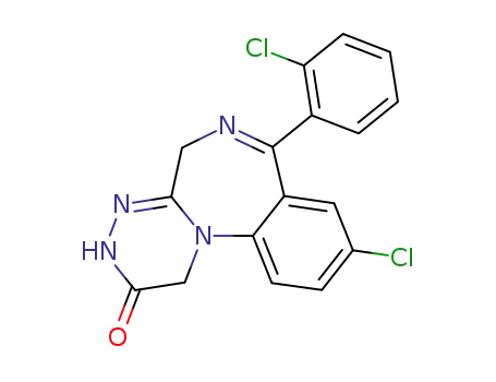 Molecular Structure of 49614-12-2 (9-Chloro-7-(2-chlorophenyl)-3,5-dihydro-(1,2,4)triazino(4,3-a)(1,4)benzodiazepin-2(1H)-one)