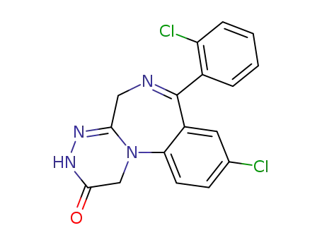 9-Chloro-7-(2-chlorophenyl)-3,5-dihydro-(1,2,4)triazino(4,3-a)(1,4)benzodiazepin-2(1H)-one