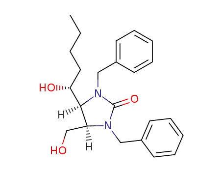 cis 1,3-Dibenzyl 4-(1'-hydroxypentyl)-5-hydroxymethylimidazolidin-2-one
