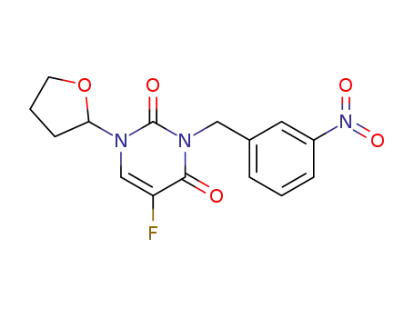 Molecular Structure of 98653-14-6 (1-(tetrahydrofuran-2-yl)-3-(m-nitrobenzyl)-5-fluorouracil)