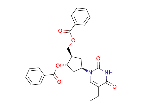 2,4(1H,3H)-Pyrimidinedione, 1-(3-(benzoyloxy)-4-((benzoyloxy)methyl)cyclopentyl)-5-ethyl-