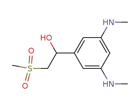 Molecular Structure of 61544-71-6 (Benzenemethanol, 3,5-bis(methylamino)-a-[(methylsulfonyl)methyl]-)
