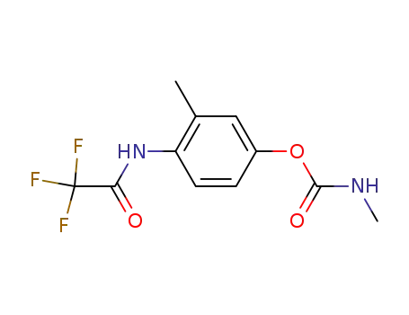 Molecular Structure of 64748-11-4 (Acetamide,
2,2,2-trifluoro-N-[2-methyl-4-[[(methylamino)carbonyl]oxy]phenyl]-)