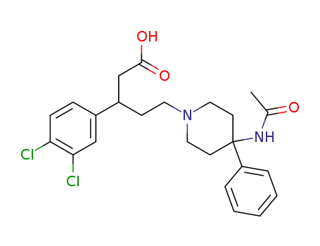 5-(4-acetamido-4-phenylpiperidino)-3-(3,4-dichlorophenyl)pentanoic acid
